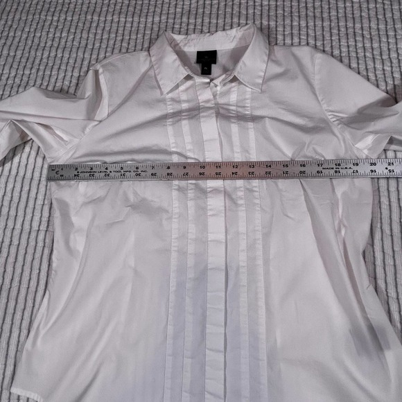 Worthington Womens Petite L 3/4 Sleeve Button Up Dress Shirt - Picture 3 of 9